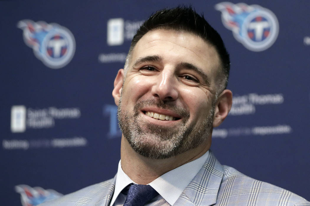 Titans introduce Mike Vrabel as new head coach | Las Vegas Review-Journal