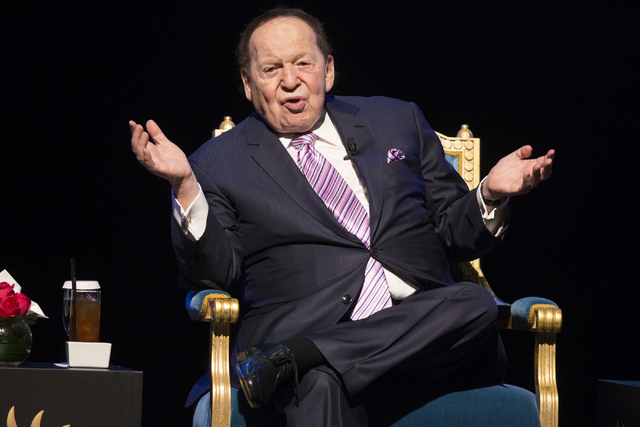 Las Vegas Sands Corp. Chairman and CEO Sheldon Adelson speaks during a press conference before the grand opening of his new resort, Parisian, on Tuesday, Sept. 13, 2016, in Macau. (Erik Verduzco/L ...