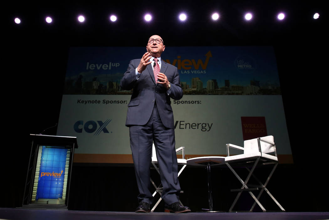 Rossi Ralenkotter, Las Vegas Convention and Visitors Authority president and CEO, speaks during Preview Las Vegas, the Las Vegas Metropolitan Chamber of Commerce’s largest annual networking ...