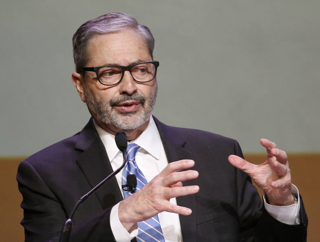 John Restrepo of RCG Economics speaks during Preview Las Vegas, the Las Vegas Metropolitan Chamber of Commerce's largest annual networking event, at Cox Pavilion on Friday, Jan. 26, 2018, in Las ...