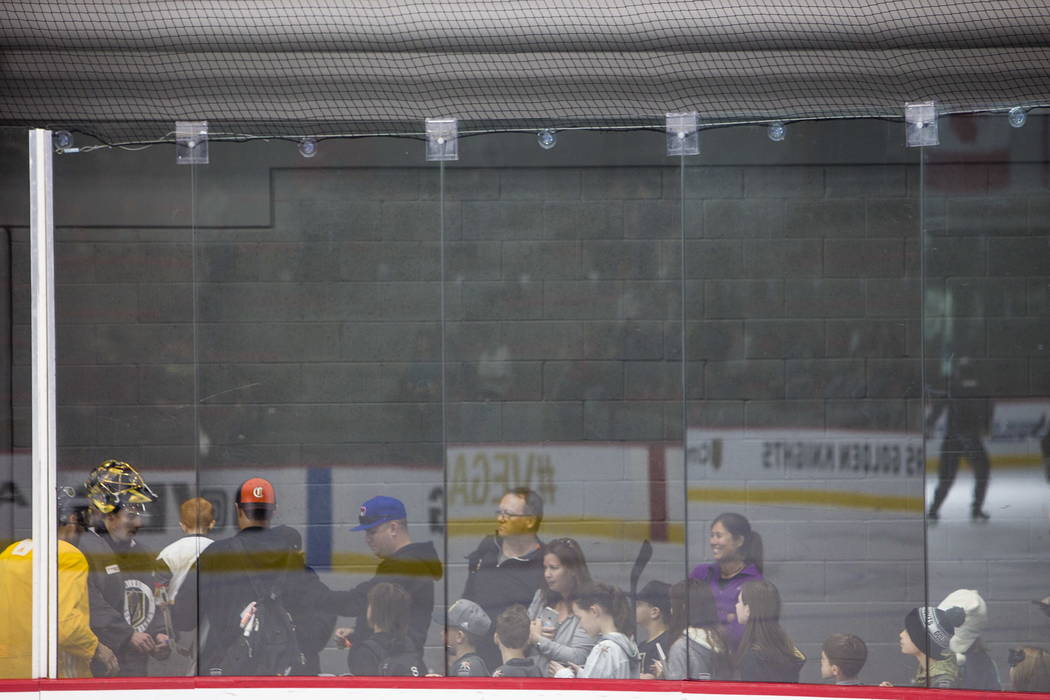Fans wait in line to get autographs from the Vegas Golden Knights practice at the City National Arena in Las Vegas, Monday, Jan. 15, 2018. Rachel Aston Las Vegas Review-Journal @rookie__rae