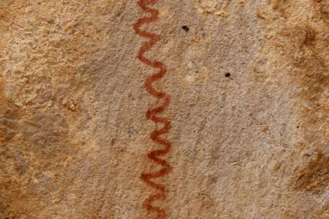 Dozens of petroglyphs, which are pecked in the rock, can be found in Keyhole Canyon. There are ...