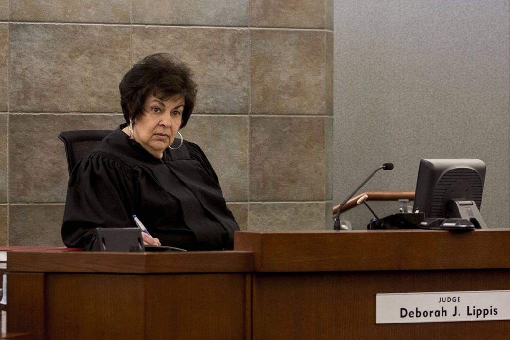 Judge Deborah J. Lippis at the Regional Justice Center in Las Vegas, Monday, March 13, 2017. (Elizabeth Brumley/Las Vegas Review-Journal) @EliPagePhoto