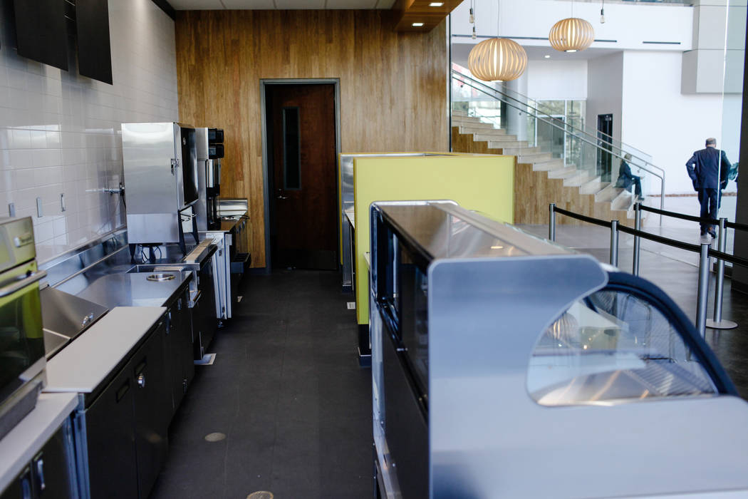 A cafe located inside Hospitality Hall at UNLV in Las Vegas, Thursday, Dec. 21, 2017. The building is set to open in late January 2018. Joel Angel Juarez Las Vegas Review-Journal @jajuarezphoto