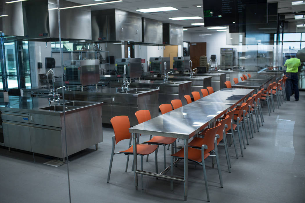 A kitchen located inside Hospitality Hall at UNLV in Las Vegas, Thursday, Dec. 21, 2017. The building is set to open in late January 2018. Joel Angel Juarez Las Vegas Review-Journal @jajuarezphoto
