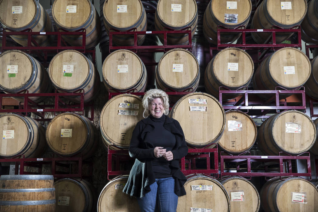 Patty Peters, co-partner at Vegas Valley Winery/Grape Expectations, on Tuesday, Dec. 19, 2017, in Las Vegas. Benjamin Hager Las Vegas Review-Journal @benjaminhphoto
