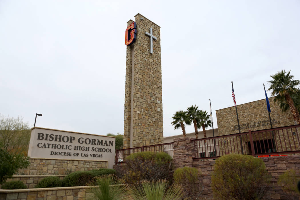 The Kenneth J. Sullivan Jr. administrative building of Bishop Gorman Catholic High School as seen on Tuesday, January 2, 2018. Michael Quine Las Vegas Review-Journal @Vegas88s