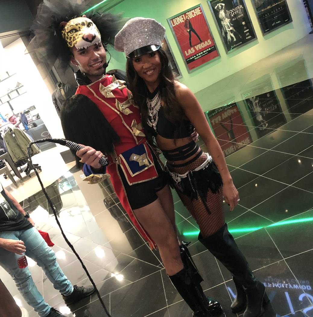 Britney Spears fans Matthew Martinez and Laell Sanford are in line prior to Spears' final performance of "Piece of Me" at Axis theater at Planet Hollywood on Sunday, Dec. 31, 2017. (John Katsilome ...
