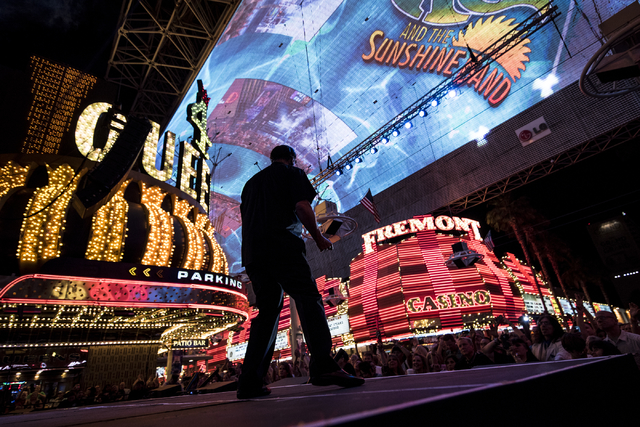 KC and the Sunshine Band performs at the Fremont Street Experience in Las Vegas on Saturday, May 23, 2015. (Joshua Dahl/Las Vegas Review-Journal)