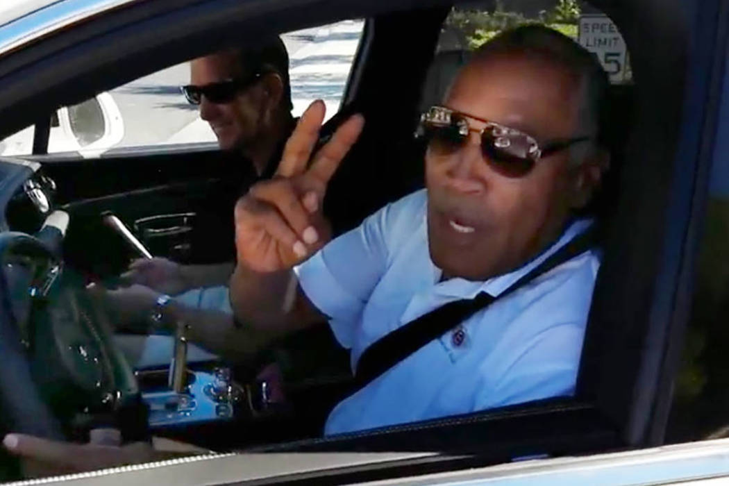 O.J. Simpson is spotted driving a white sports utility vehicle on Tuesday, Oct. 24, 2017 in Las Vegas. Ron Kantowski Las Vegas Review-Journal