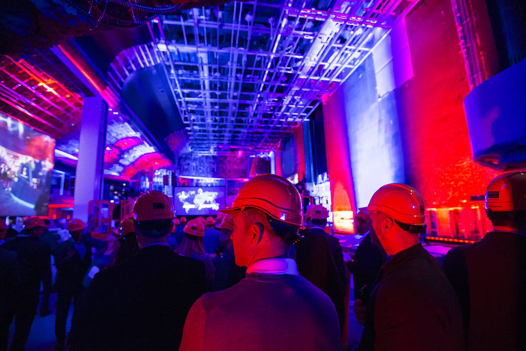 Attendees listen to a presentation in the main gaming area of the soon-to-be-completed eSports Arena on Wednesday, January 10, 2018, at the Luxor hotel-casino, in Las Vegas. Benjamin Hager Las Veg ...