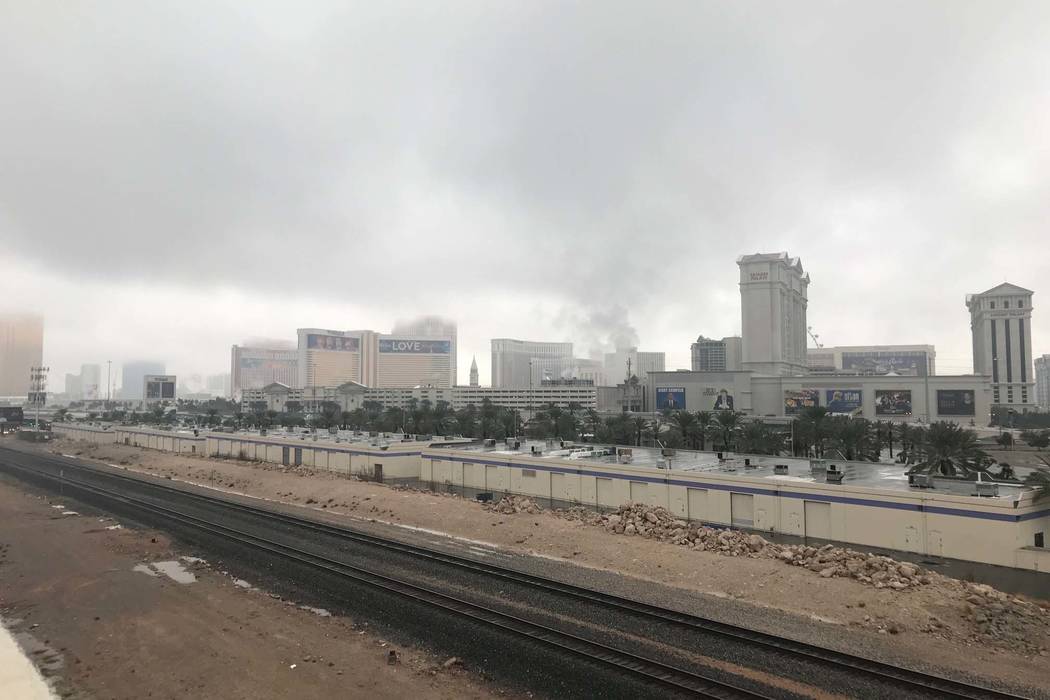 Clouds hang over the Las Vegas Strip in a view from the Rio garage, Tuesday, Jan. 9, 2018. (Elaine Wilson/Las Vegas Review-Journal)