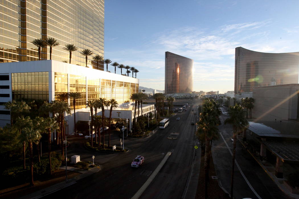 Trump International on Fashion Show Drive near the Strip in Las Vegas Wednesday, Jan. 10, 2018. An adjacent parcel east of the tower is being purchased by Wynn Resorts. Wynn announced in December ...