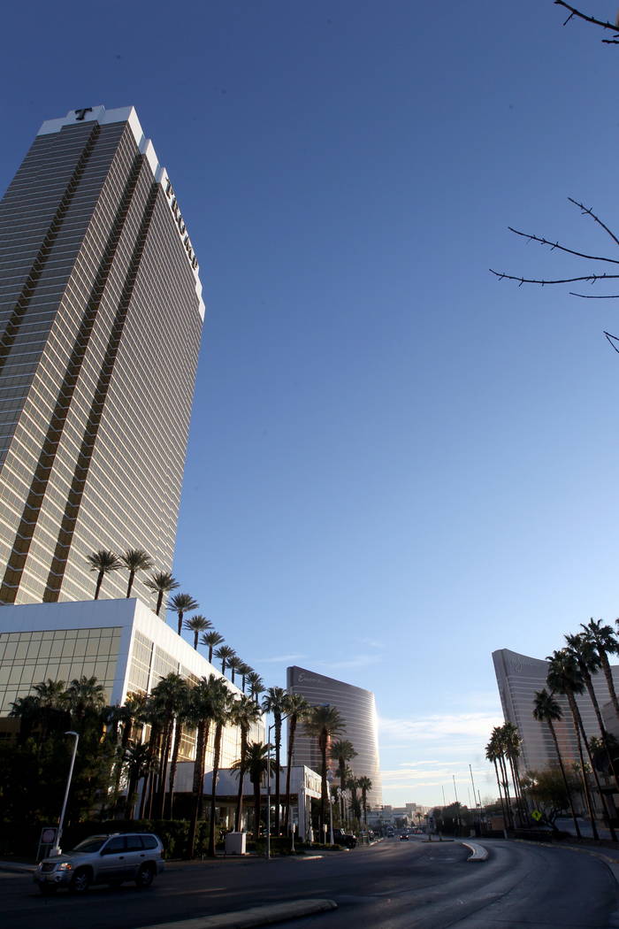 Trump International on Fashion Show Drive near the Strip in Las Vegas Wednesday, Jan. 10, 2018. An adjacent parcel east of the tower is being purchased by Wynn Resorts. Wynn announced in December  ...