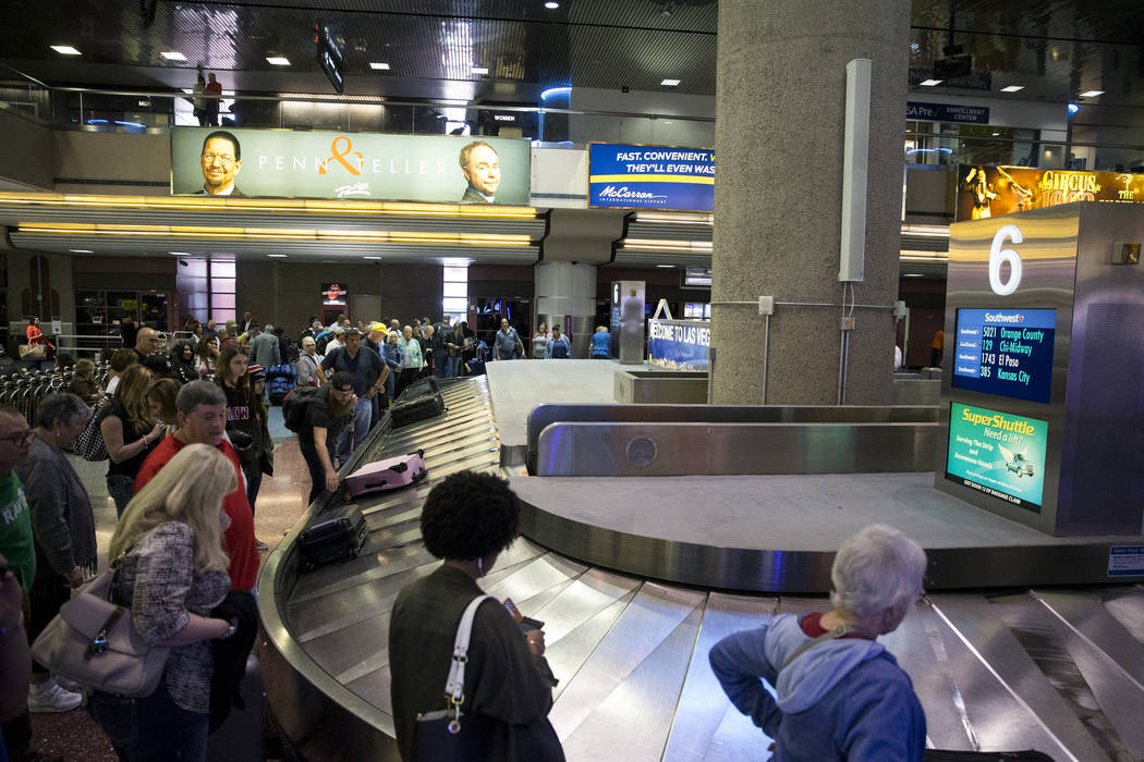 Terminal 1 en el Aeropuerto Internacional McCarran en Las Vegas, el lunes 2 de octubre de 2017. Erik Verduzco / Las Vegas Review-Journal