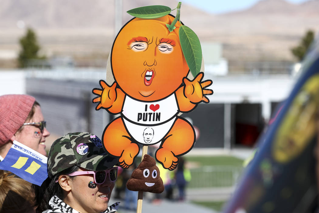 People participate in the Women’s March at Sam Boyd Stadium in Las Vegas on Sunday, Jan. 21, 2018. Richard Brian Las Vegas Review-Journal @vegasphotograph