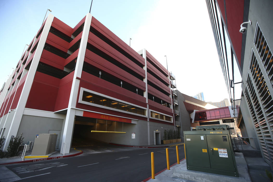 The exterior of Lucky Dragon, which shut down gaming and casino restaurant operations in early Jan., in Las Vegas on Monday, Jan. 15, 2018. (Chase Stevens/Las Vegas Review-Journal) @csstevensphoto