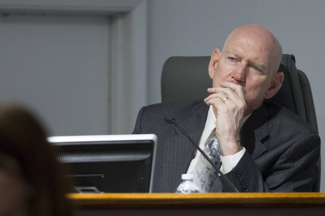 This April 11, 2017, file photo shows Clark County Commissioner Larry Brown during a board meeting at the Las Vegas Convention Center in Las Vegas. Erik Verduzco Las Vegas Review-Journal @Erik_Ver ...