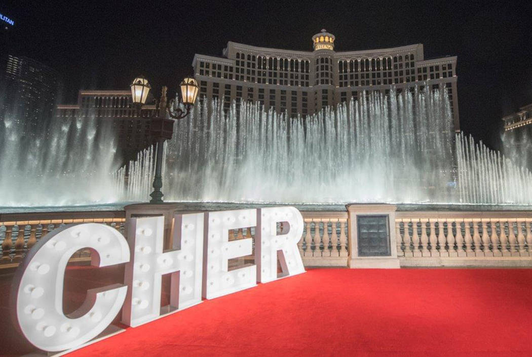 A look at the Bellagio Fountain show as it plays Cher's "Believe" on Wednesday, Jan. 17, 2018. (Tom Donoghue)