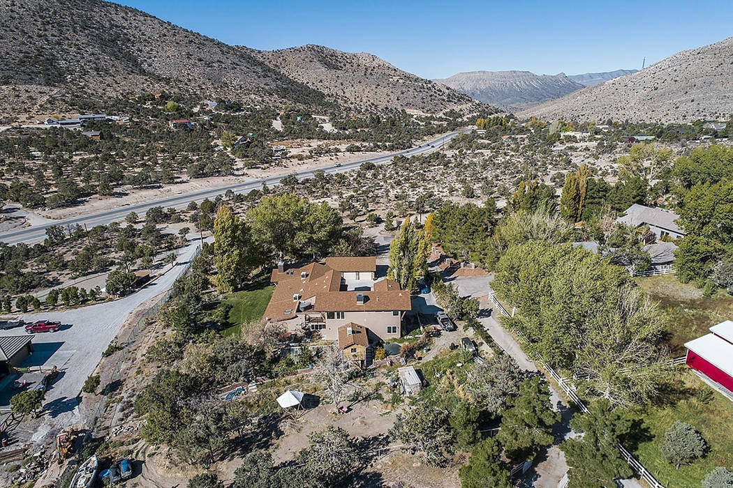 The property at 9590 Mule Deer Road is adjacent to Toiyabe National Forest. (Realty One Group)