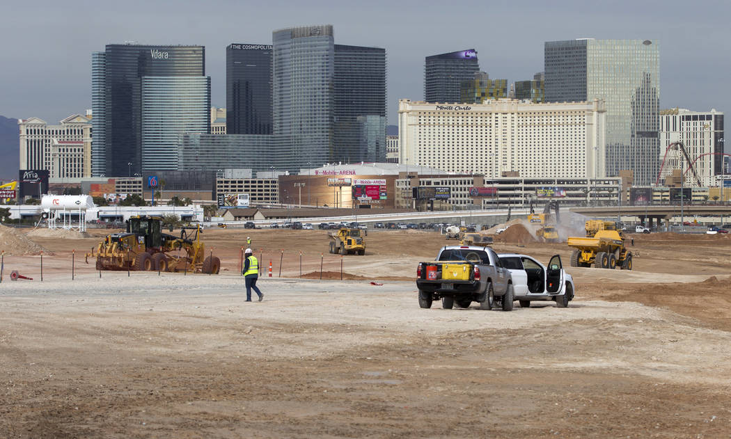 The site of the future Raiders football stadium in Las Vegas, Tuesday, Jan. 2, 2018. Erik Verduzco Las Vegas Review-Journal @Erik_Verduzco