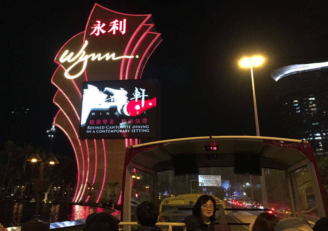 Wynn Macau hotel-casino in Macau, Friday, Jan.12, 2018. Chitose Suzuki Las Vegas Review-Journal