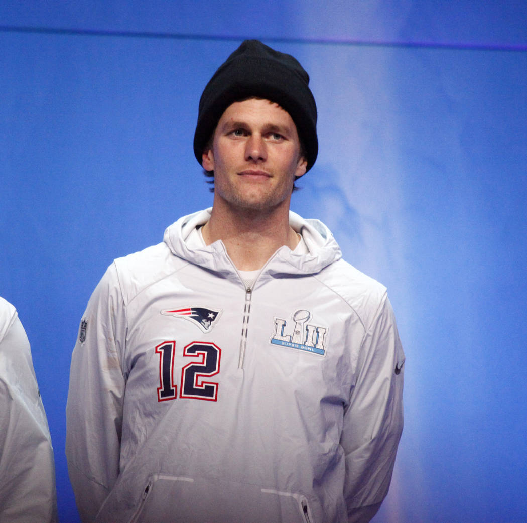 New England Patriots quarterback Tom Brady is introduced on stage