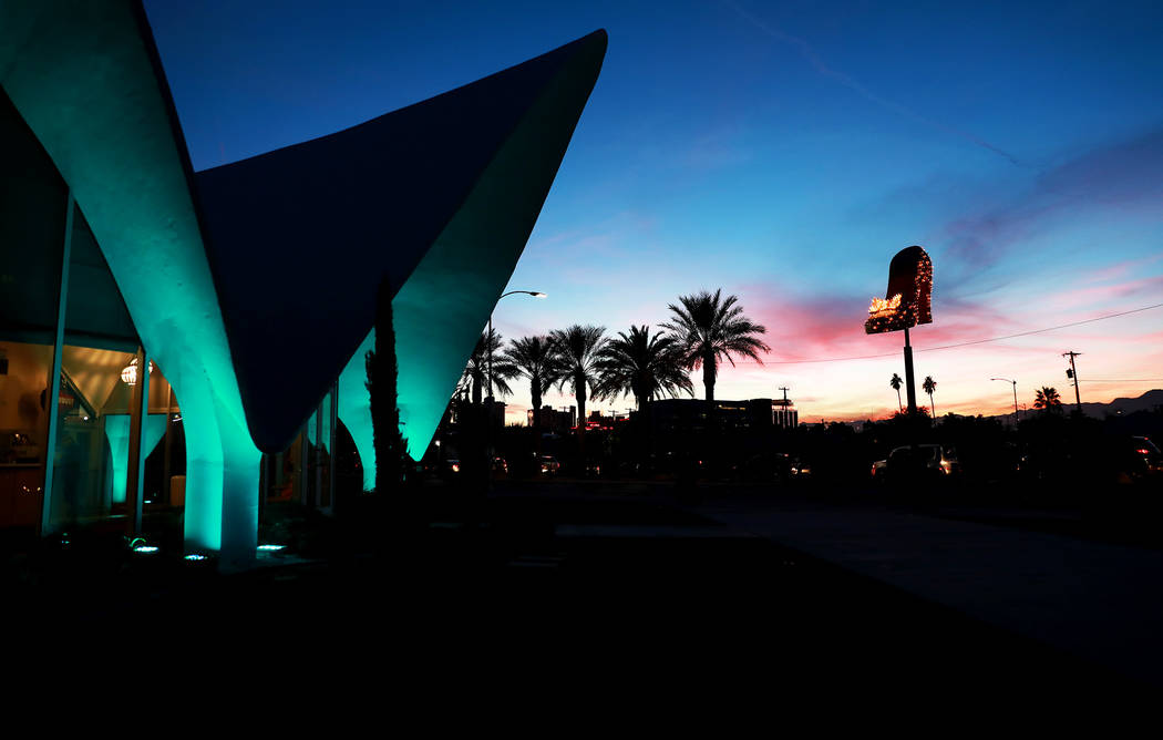 A view of the Neon Museum during sunset in Las Vegas, Thursday, Feb. 1, 2018. Andrea Cornejo Las Vegas Review-Journal @DreaCornejo