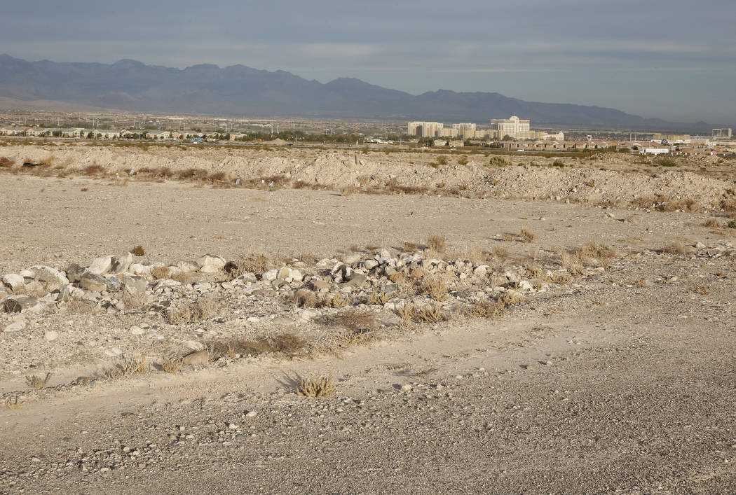 A 55-acre lot seen near the southwest corner of St. Rose Parkway and Executive Airport Drive in Henderson. (Bizuayehu Tesfaye Las Vegas Review-Journal)