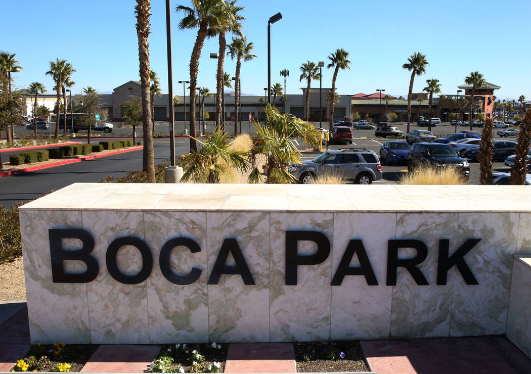 Boca Park on Wednesday, Feb. 7, 2018, where a former Haggen store was located. The boarded up Haggen store remains empty more than two years after the grocery chain went bankrupt. Bizuayehu Tesfay ...