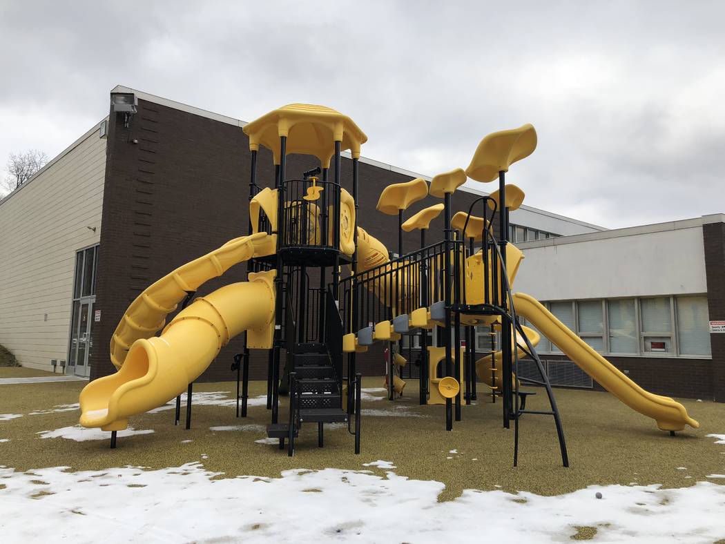 A playground is seen at the Sto-Ken-Rox Boys and Girls Club in McKees Rock, Pa. Golden Knights goaltender Marc-Andre Fleury helped the club add the playground and other elements before he left the ...