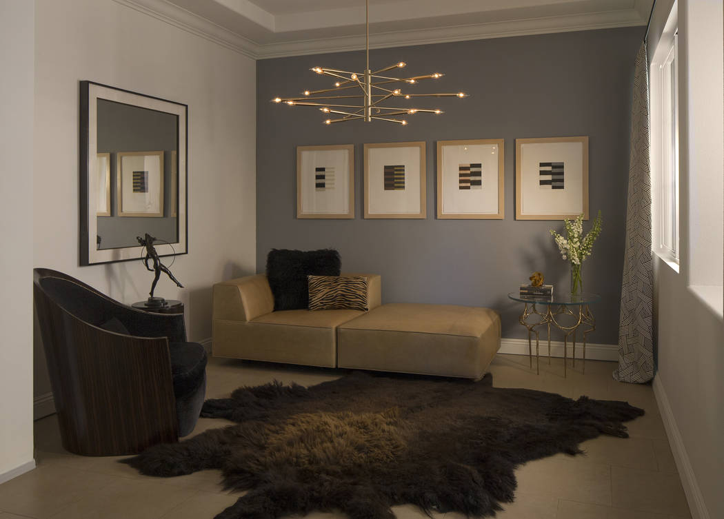 Willetts Design & Associates
The French art deco lounge chair repeats the linear motif of the Sean Scully etchings with its striped Macassar ebony frame and adds a feminine silhouette to the ...
