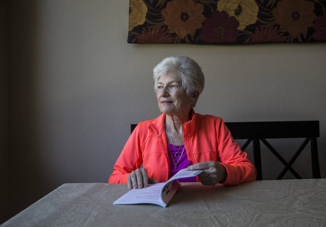 Writer/advocate Nancy Nelson, 74, at her home on Monday, February 5, 2018, in Las Vegas. Nelson was diagnosed with early onset Alzheimerճ disease in 2013, and attributes much of her continui ...
