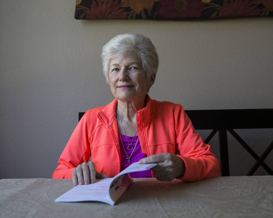 Writer/advocate Nancy Nelson, 74, at her home on Monday, February 5, 2018, in Las Vegas. Nelson was diagnosed with early onset Alzheimerճ disease in 2013, and attributes much of her continui ...