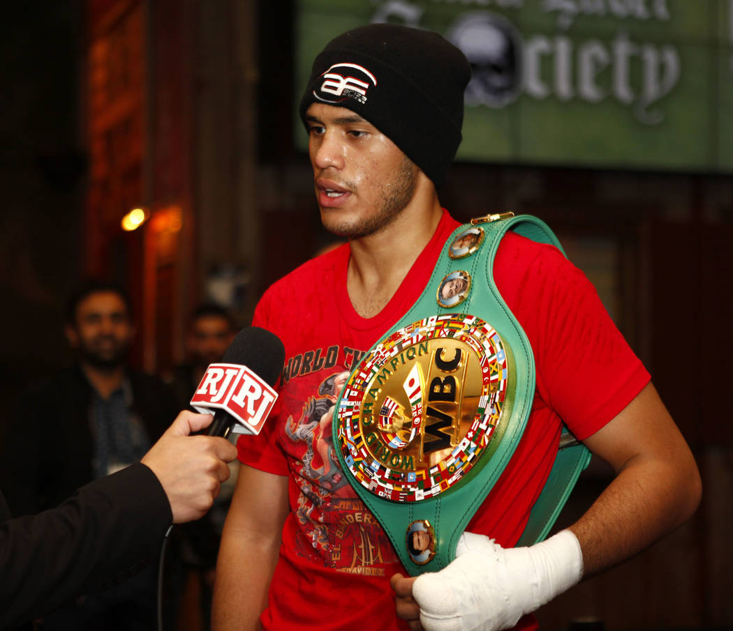 Springe Lav en snemand Ministerium WBC super middleweight champion David Benavidez is interviewed during the  open workouts at the Mandalay Bay in Las Vegas, Wednesday, Feb. 14, 2018.  Heidi Fang Las Vegas Review-Journal @HeidiFang | Las Vegas