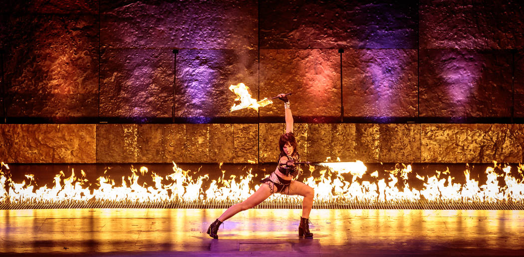 Performers are seen during Inferno at Paris hotel-casino in Las Vegas. (Erik Kabik Photography/ erikkabik.com)