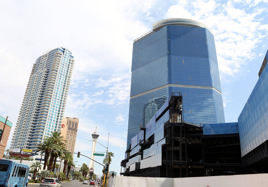 The unfinished Fontainebleau project on the Las Vegas Strip has a new name -- The Drew Las Vegas -- and its opening will be in late 2020. (Elizabeth Brumley/Las Vegas Review-Journal)