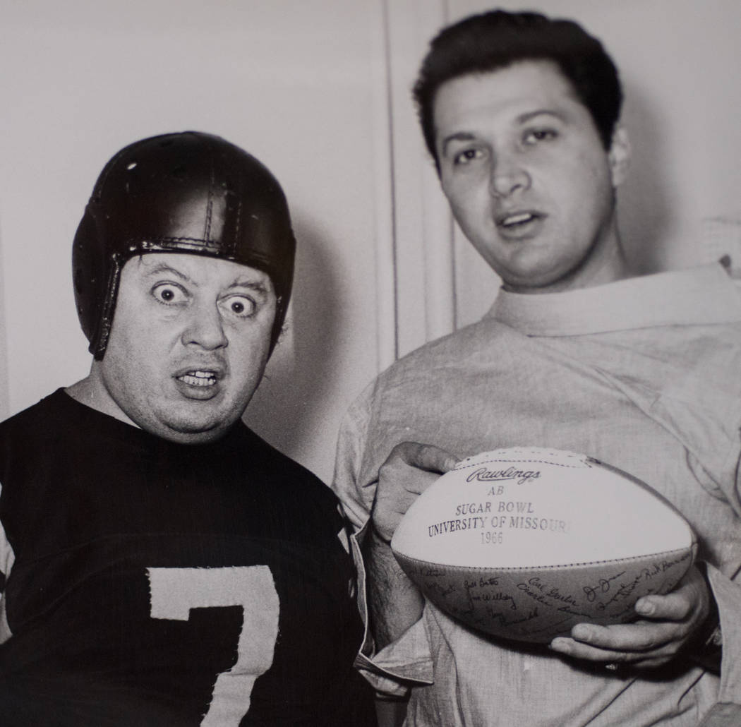 Marty Allen and Steve Rossi are shown in this 1966 photo during a promotional shoot after the University of Missouri won the the Sugar Bowl. (Tom Donoghue)