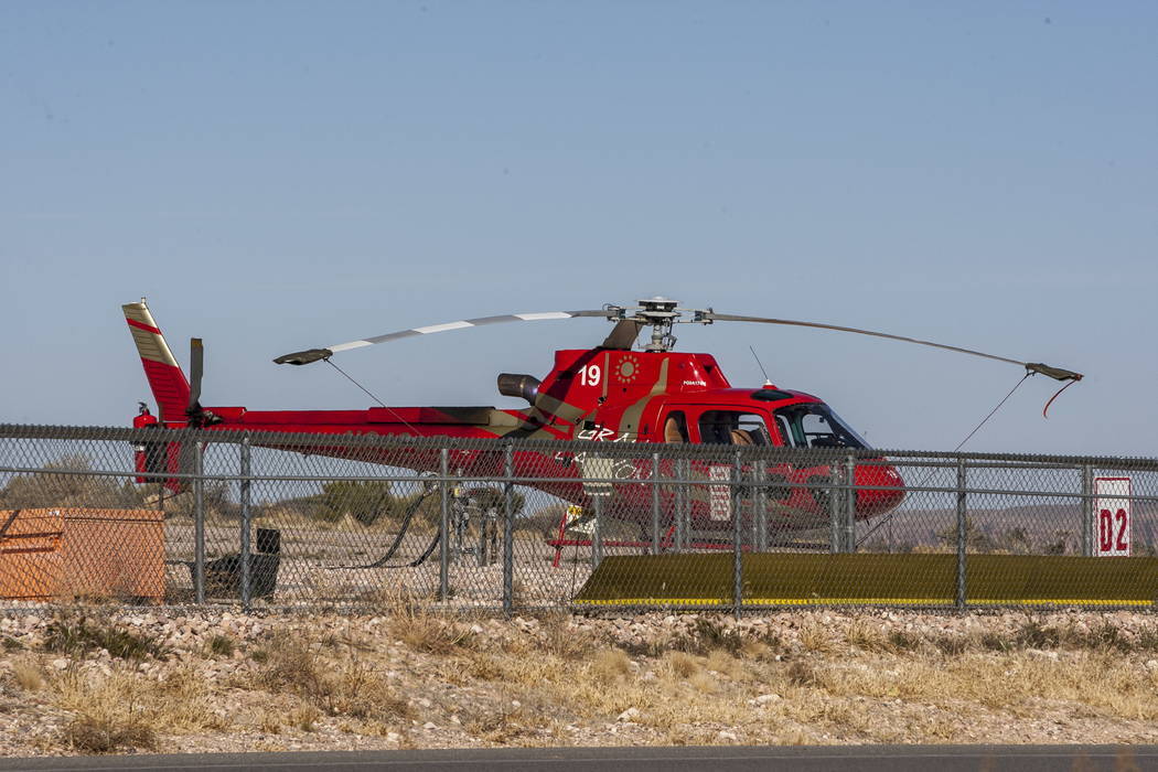 A Papillon helicopter at Grand Canyon West on the Hualapai Nation Indian Reservation in Arizona on Sunday, Feb. 11, 2018. (Patrick Connolly/Las Vegas Review-Journal) @PConnPie
