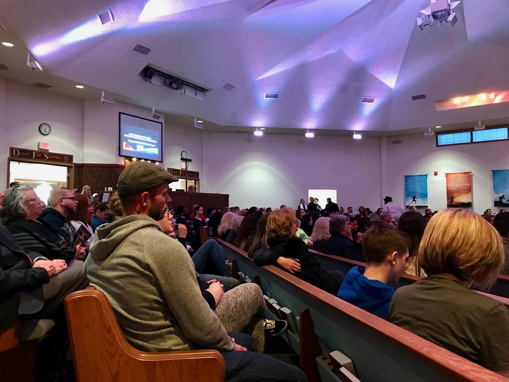 There is No Hero in Heroin Foundation's Black Monday event was held at The Salvation Army Chapel Feb. 19, 2018. (Madelyn Reese/Review-Journal) @MadelynGReese