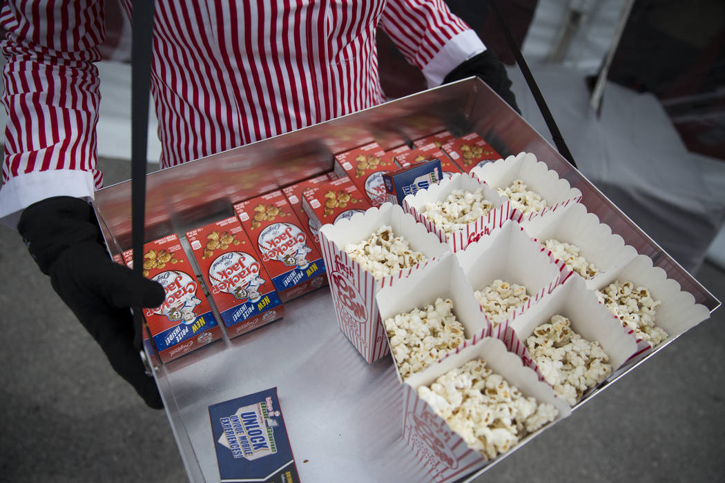 Snacks are given out during the groundbreaking ceremony for the Las Vegas 51s future ball park in Summerlin, Las Vegas, Friday, Feb. 23, 2018. Erik Verduzco Las Vegas Review-Journal @Erik_Verduzco