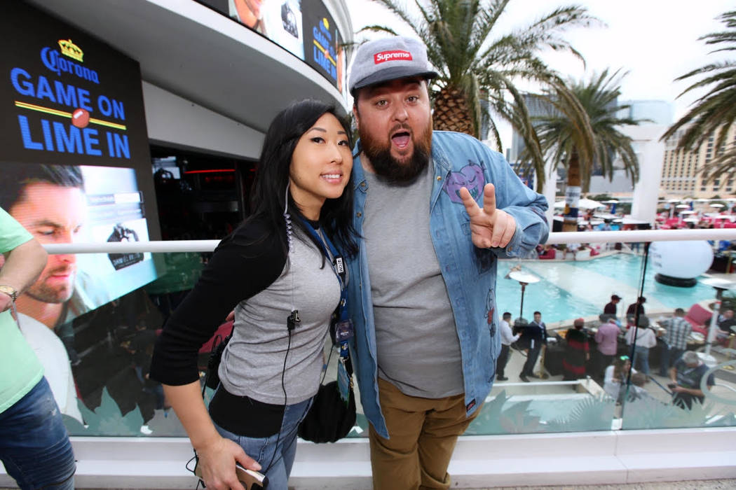 Jennifer Burbank and Chumlee at the Super Bowl Corona party at Drai's atop The Cromwell on Sunday, Feb. 5, 2017, in Las Vegas. (Courtesy)