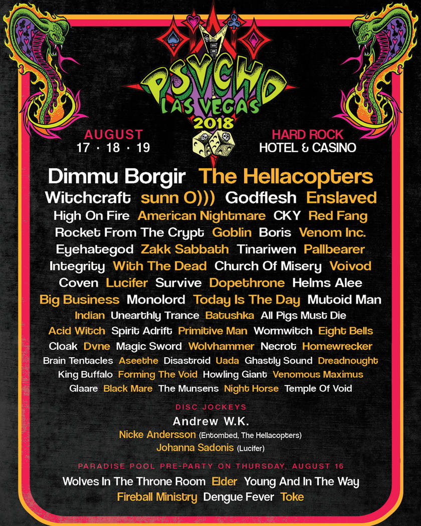 The Psycho Las Vegas lineup. Psycho Las Vegas
