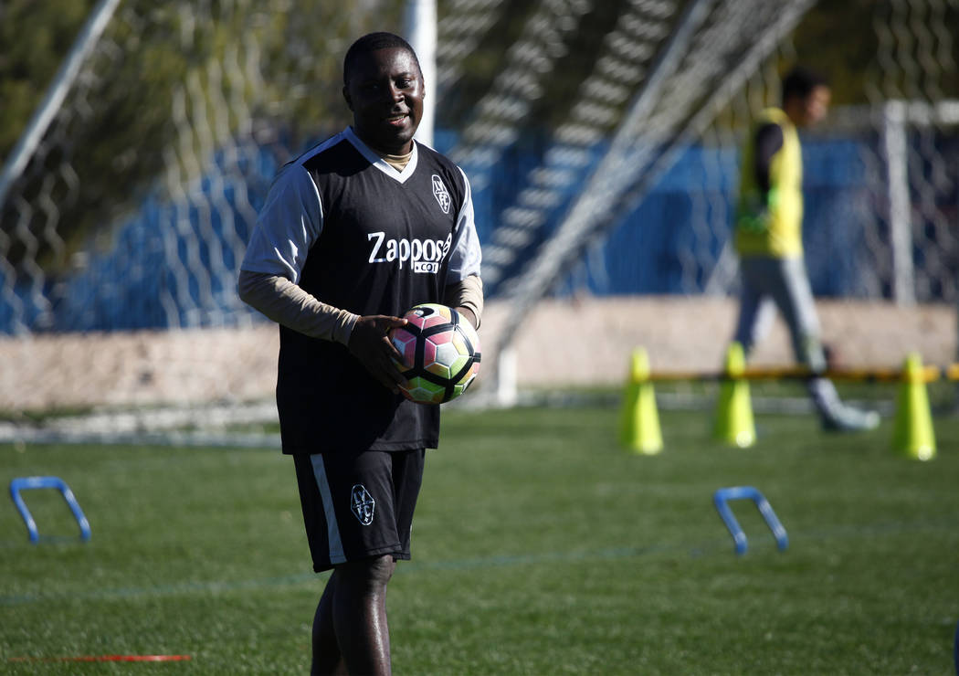 Former U.S. national team member Freddy Adu tries out for the Las Vegas Lights FC at the team's practice field in Las Vegas, Tuesday, Jan. 23, 2018. Heidi Fang Las Vegas Review-Journal @HeidiFang