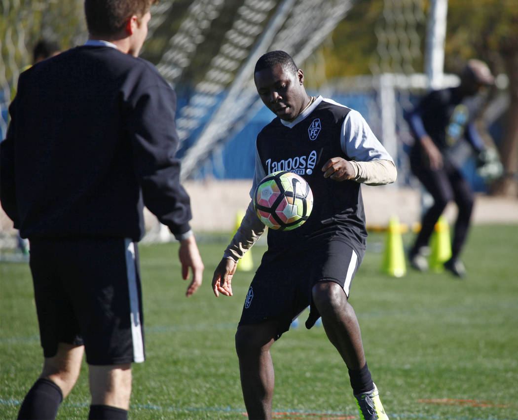 Former U.S. national team member Freddy Adu tries out for the Las Vegas Lights FC at the team's practice field in Las Vegas, Tuesday, Jan. 23, 2018. Heidi Fang Las Vegas Review-Journal @HeidiFang