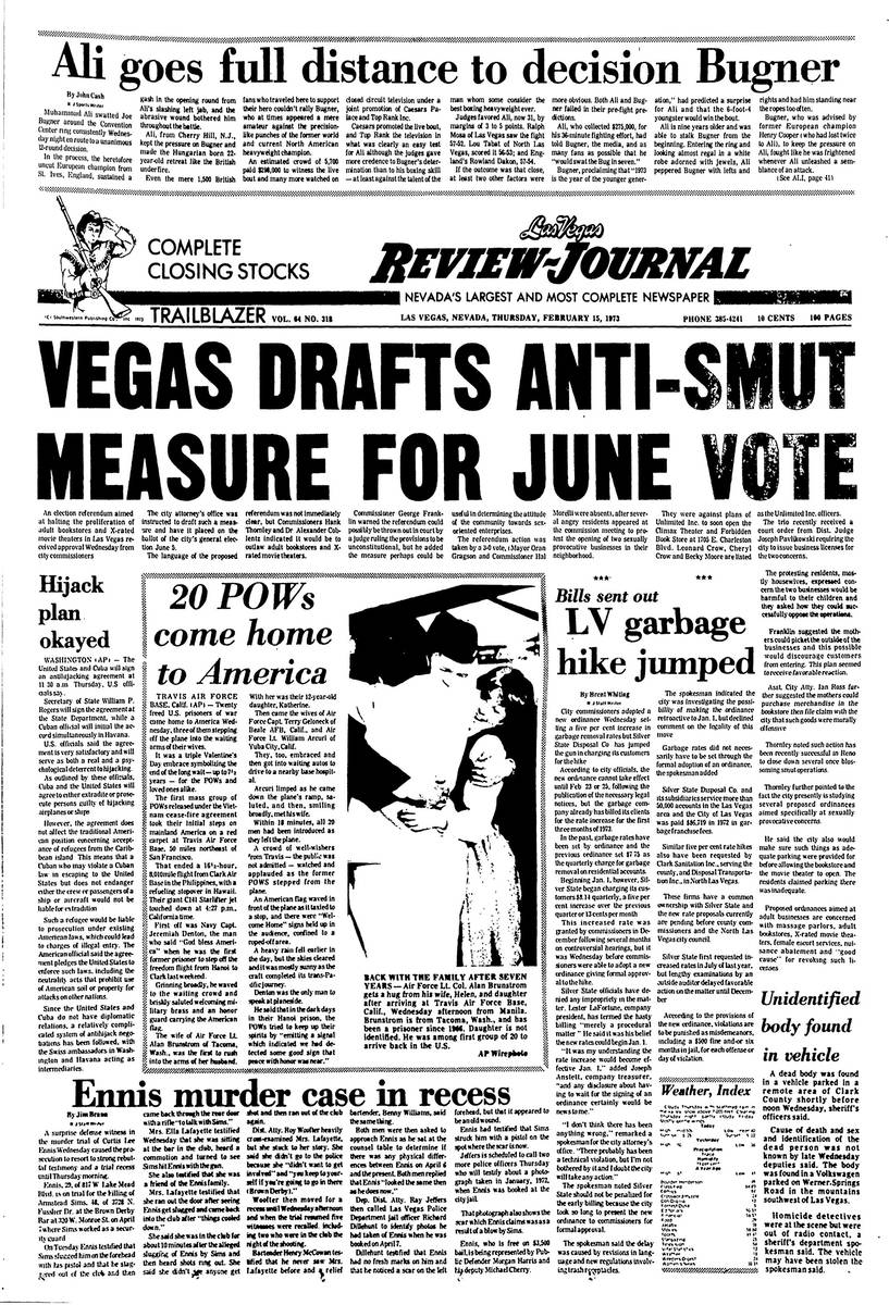 Las Vegas history shown in news pages over decades Las Vegas Review-Journal
