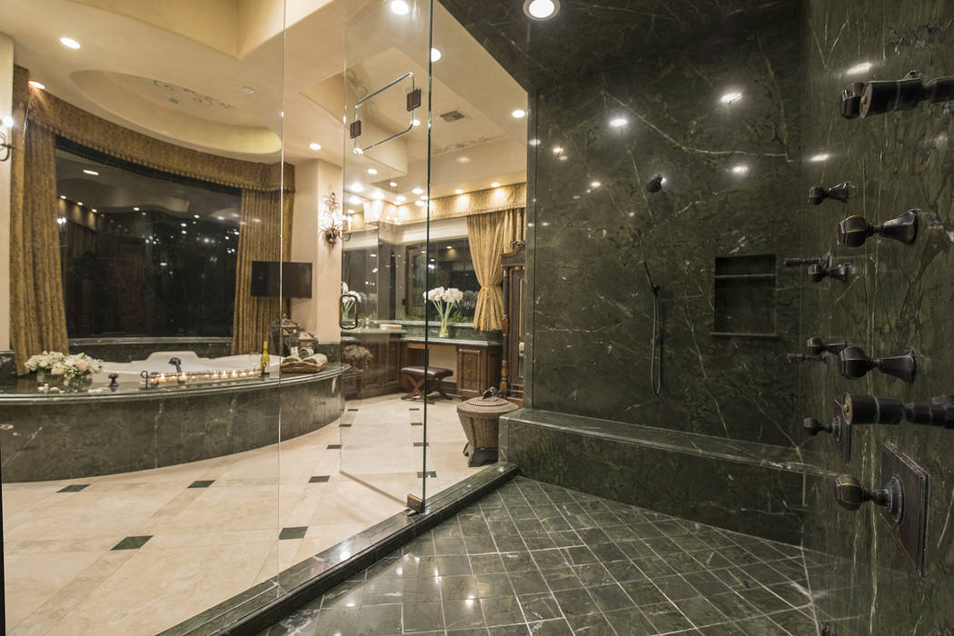 The master bath features a large shower. (Synergy/Sotheby’s International Realty)