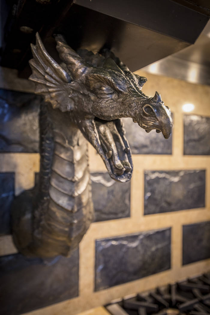 The dragons in the kitchen were custom made and a nod to the DragonRidge Golf Course. (Synergy/Sotheby’s International Realty)