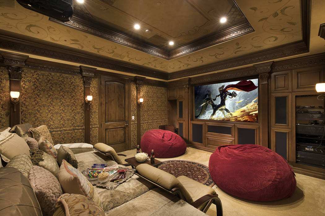 The roomy theater is built for comfort. (Synergy/Sotheby’s International Realty)