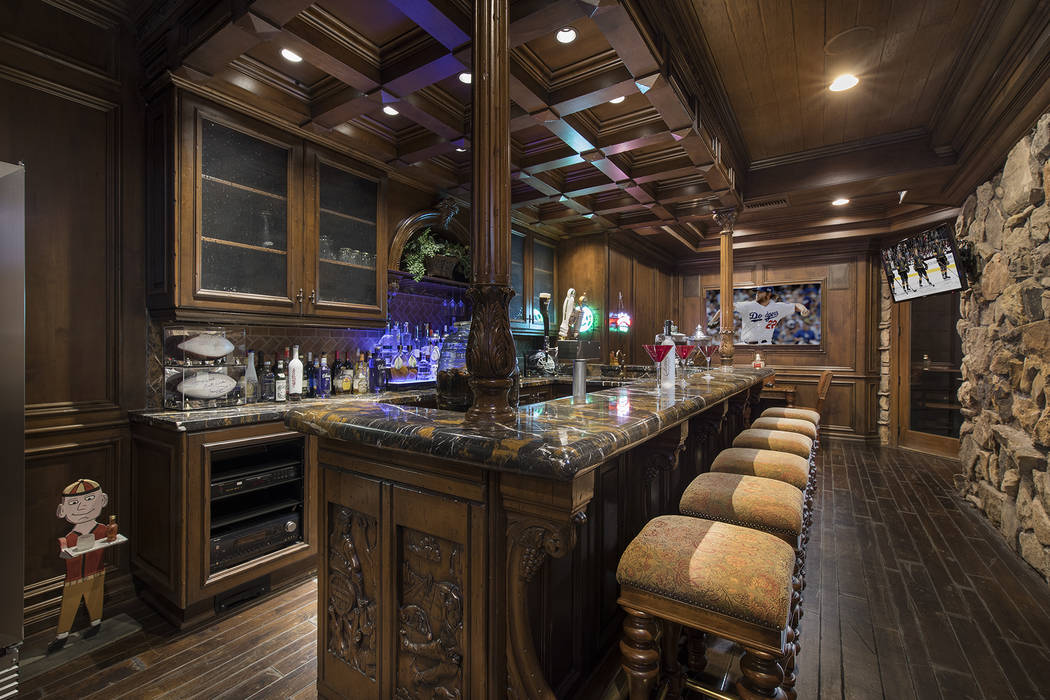 One of the most interesting features of the home is the British pub in the basement. (Synergy/Sotheby’s International Realty)